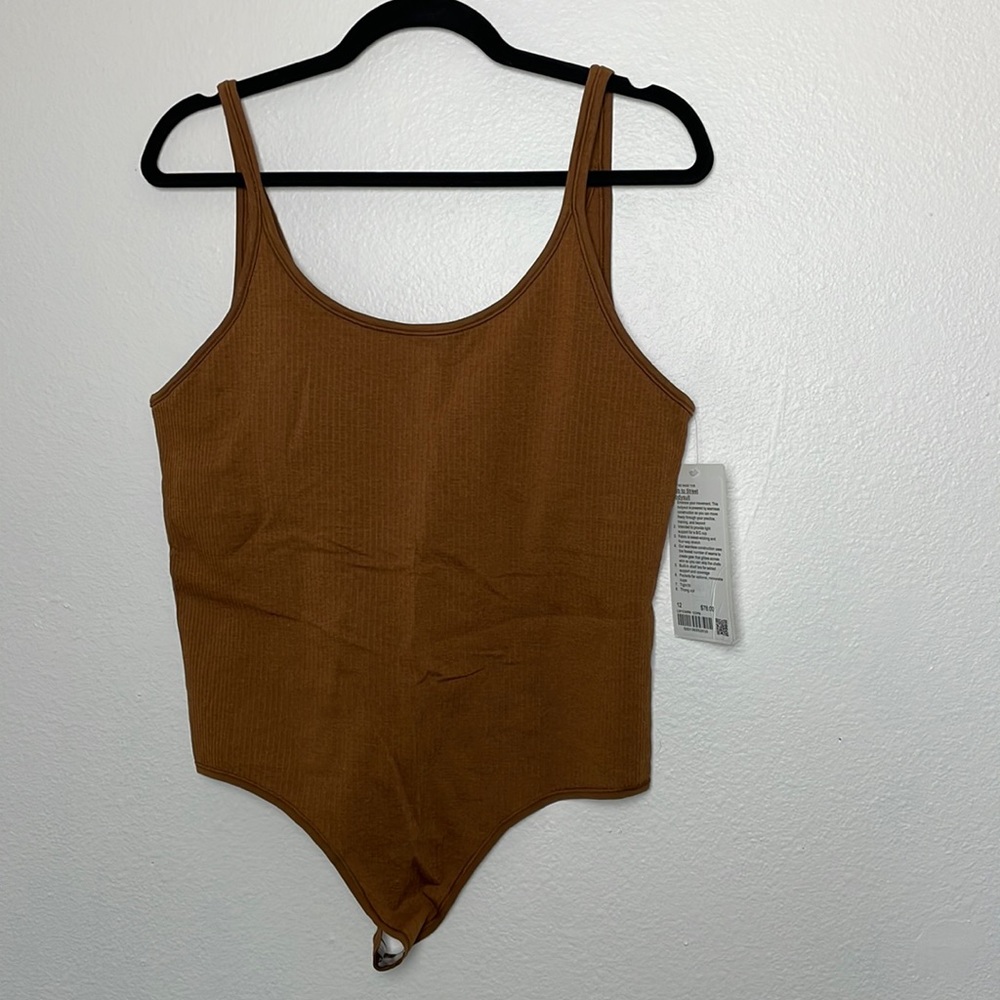 Lululemon copper ribbed bodysuit size 12